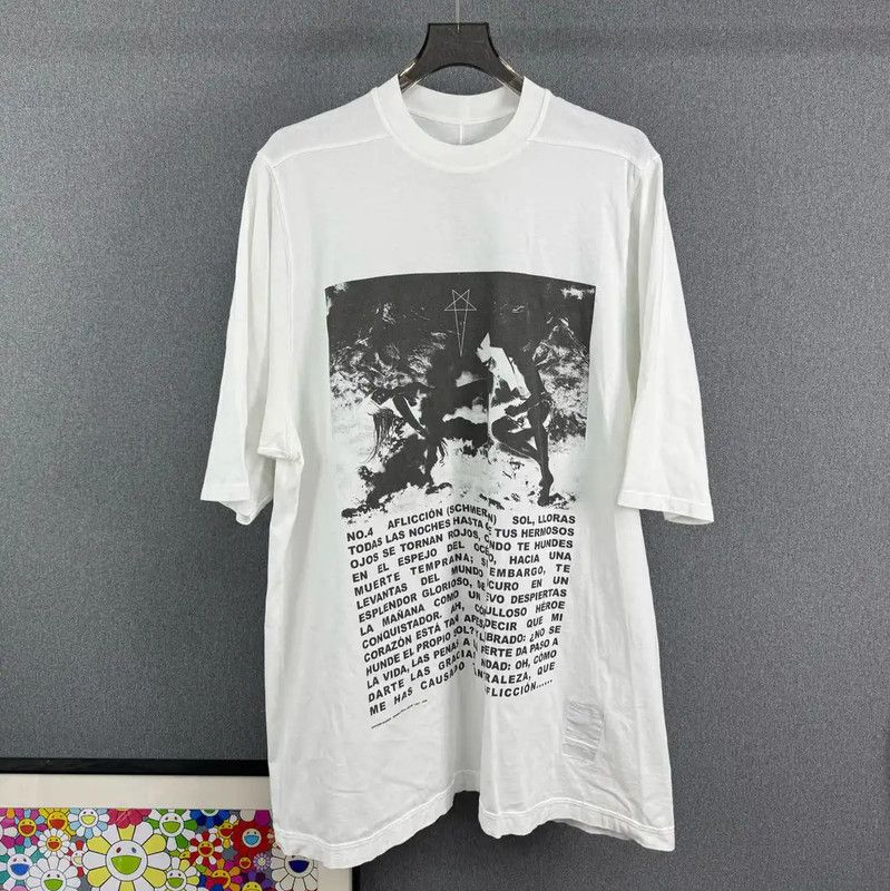 Rick Owens Rick Owens White Graphic T-Shirt for Men 0089 Size US M / EU 48-50 / 2 - 1 Thumbnail