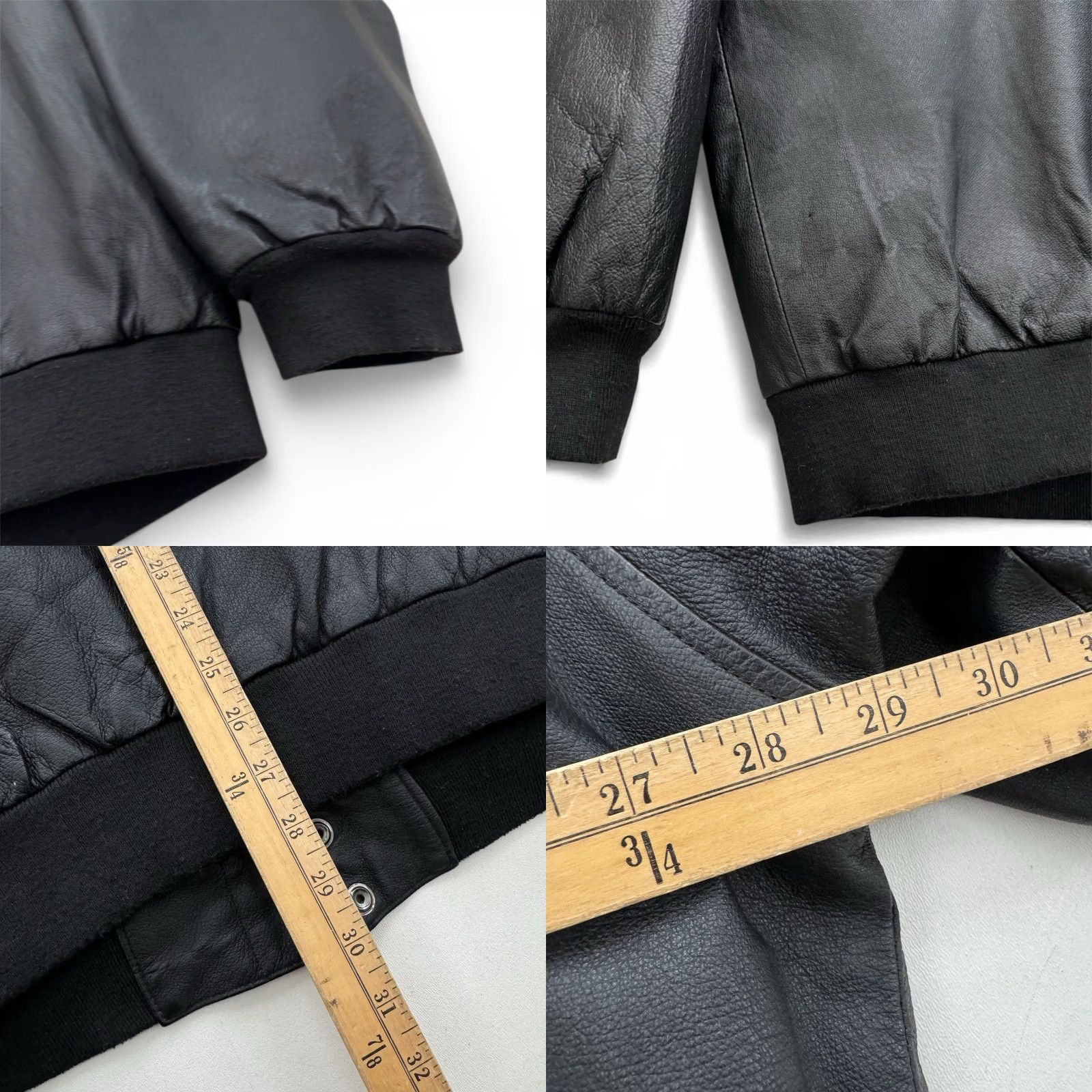 Vintage VINTAGE Hind Leather Bomber Jacket Black - Men's 3XL Size US XXL / EU 58 / 5 - 9 Thumbnail