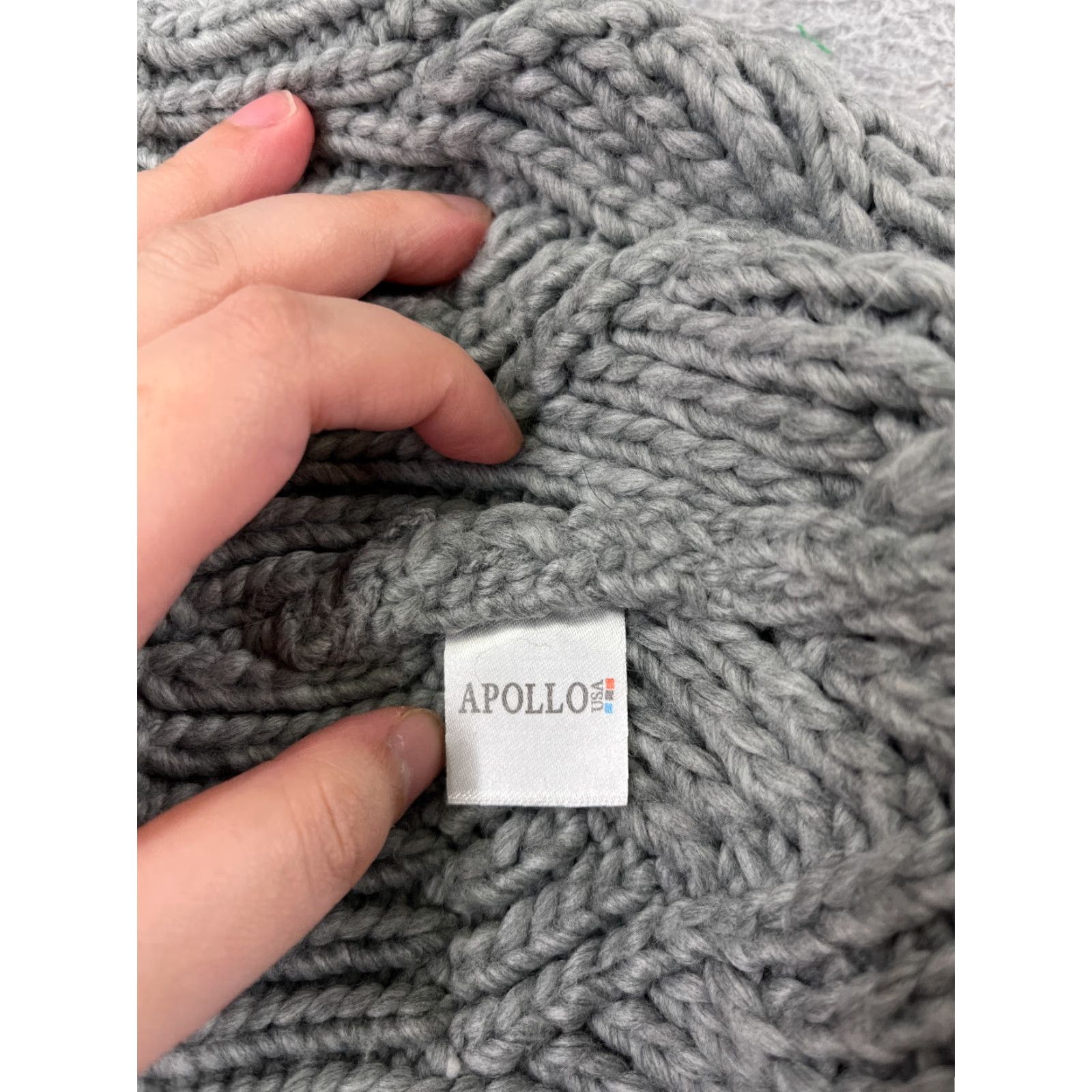 Vintage APOLLO Beanie Hat Adult One Size Gray 100% Acrylic Beanie Unisex Mens Womens Outdoor Ski Fall Winter Size ONE SIZE - 7 Thumbnail