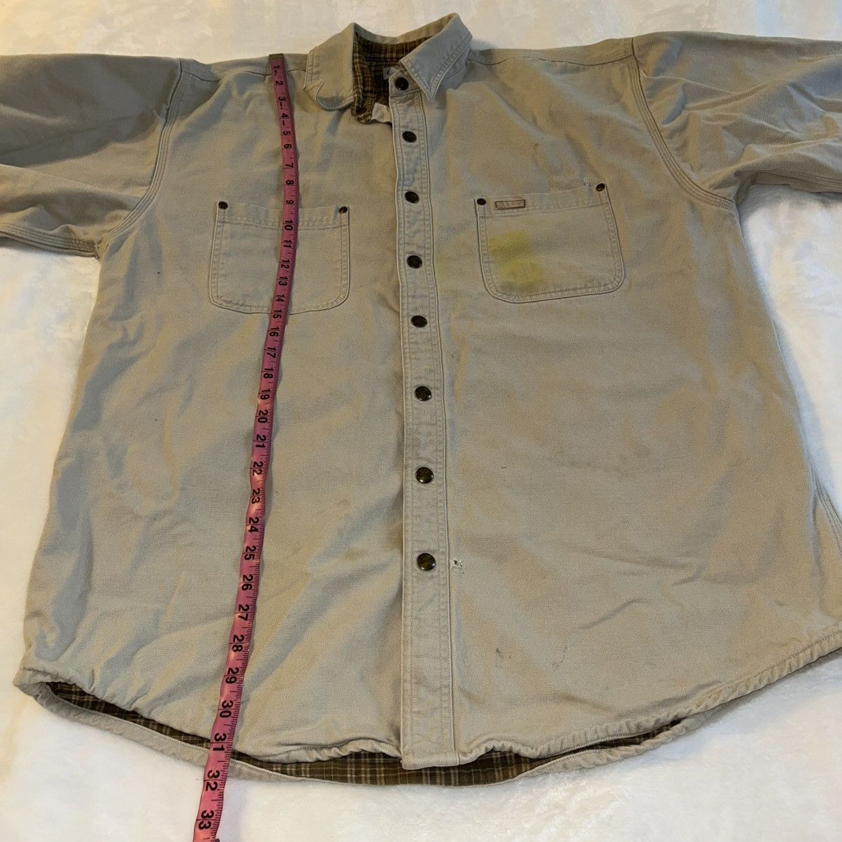 Carhartt Carhartt vintage tan canvas shacket flannel lined L Tall Size US L / EU 52-54 / 3 - 8 Thumbnail