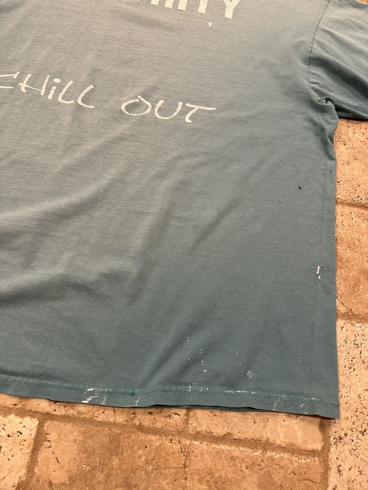 StraightFaded Vintage Hanes Security Chill Out Green Sun Faded Painted Tee Size US XXL / EU 58 / 5 - 8 Thumbnail