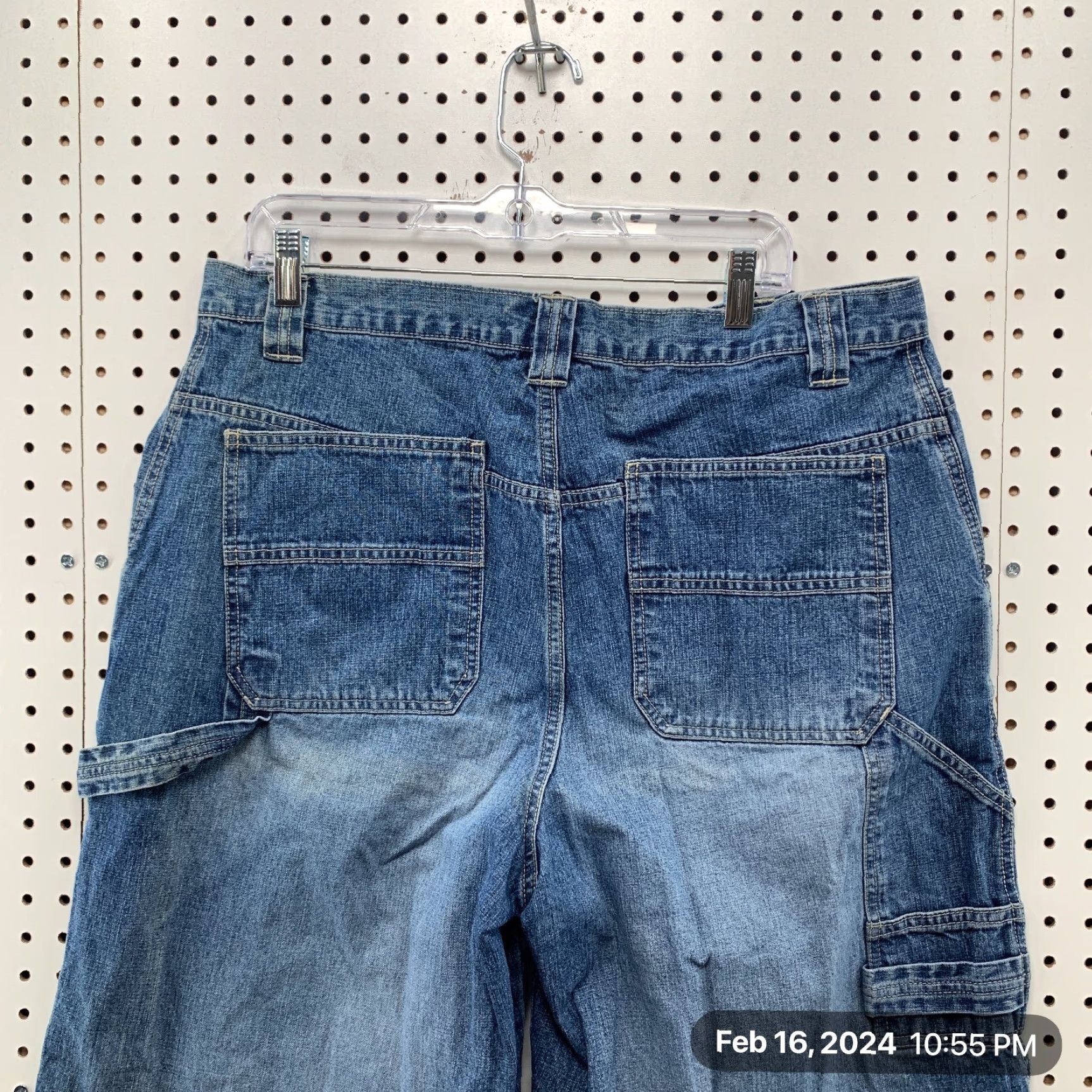 Vintage VINTAGE Utility Carpenter Shorts Mens 36X11.5 Light Blue Denim Bermuda Relaxed Fit 36 Adult Mens Size US 36 / EU 52 - 7 Thumbnail
