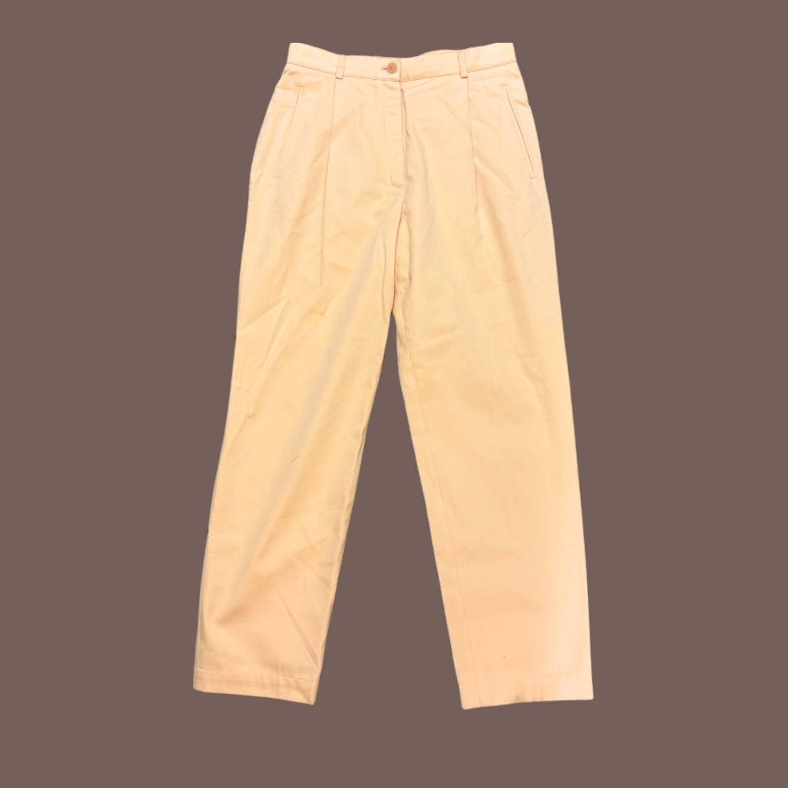 Escada Sport VTG Escada Sport Yellow Pleated Cotton Trousers Size 40 Size 28" / US 6 / IT 42 - 1 Thumbnail