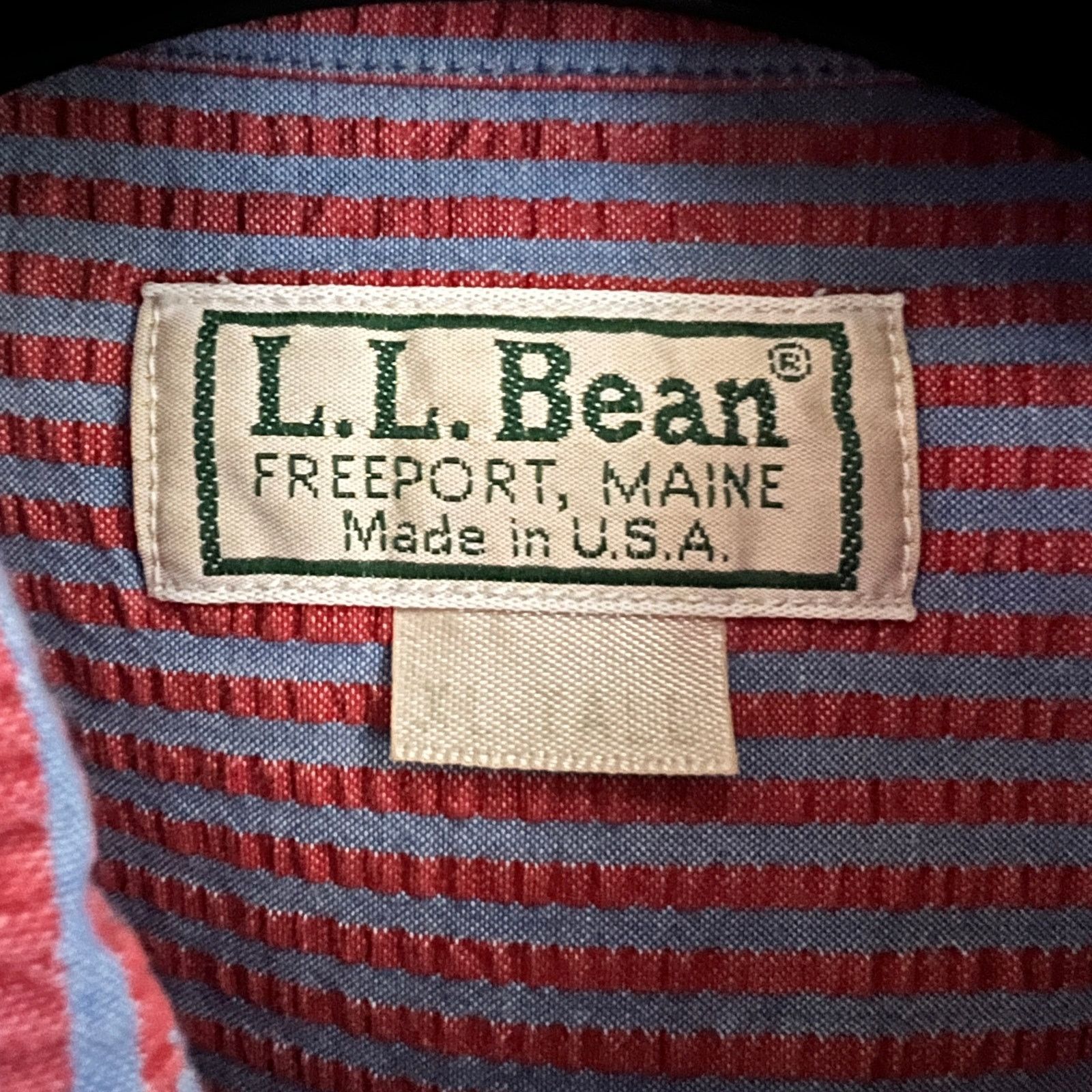 L.L. Bean L.L. BEAN Freeport Men's Seersucker Shirt Made USA XL 24x29 Size US XL / EU 56 / 4 - 3 Thumbnail