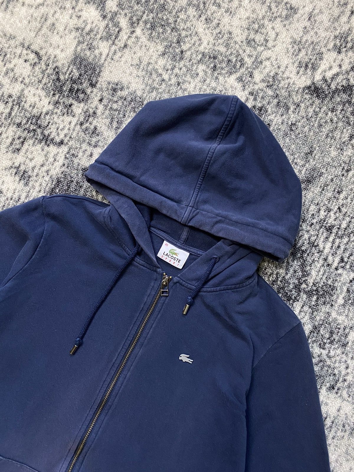 Lacoste × Vintage Vintage Lacoste Zip Up Hoodies Faded Distressed Y2K 90s Size XS / US 0-2 / IT 36-38 - 2 Thumbnail