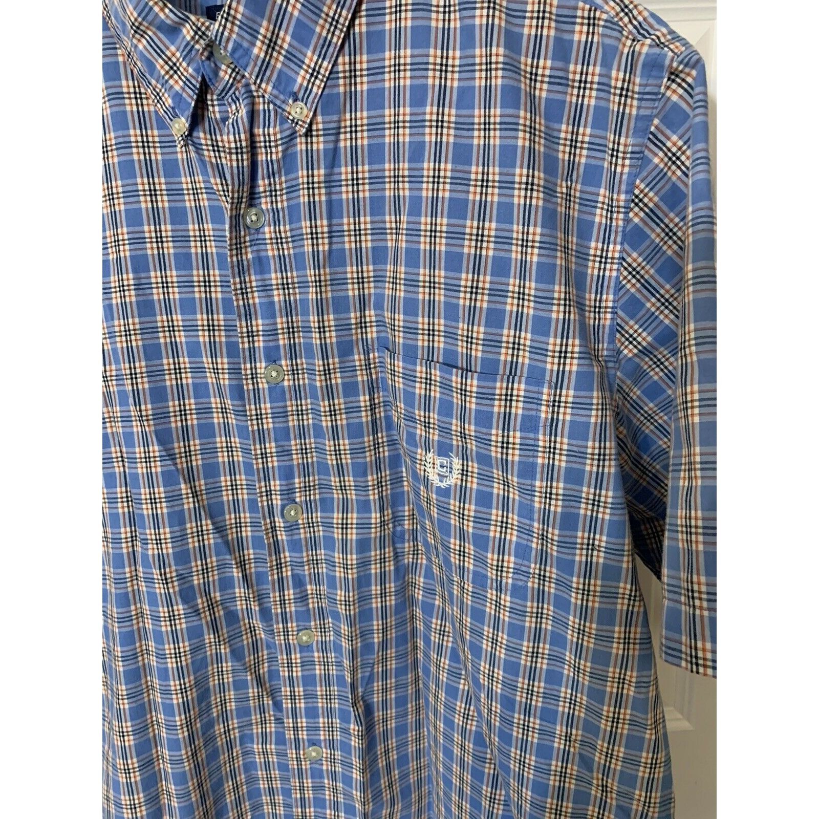 Chaps Chaps Plaid Short Sleeve Men's Button-Down Shirt Sz L Blue O Size US L / EU 52-54 / 3 - 3 Thumbnail