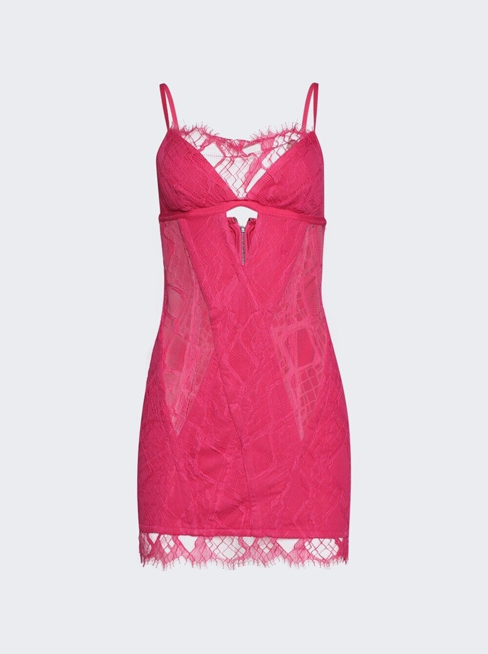Dion Lee Oblique Lace Corset Dress Candy Pink Size L / US 10 / IT 46 - 1 Thumbnail