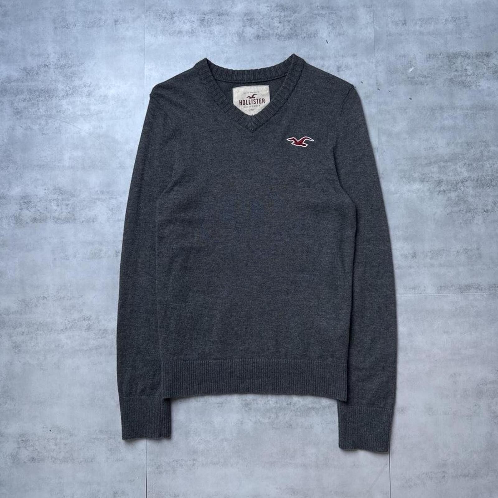 Other Y2K Hollister 00s Gray V Neck Sweater Size S / US 4 / IT 40 - 1 Thumbnail