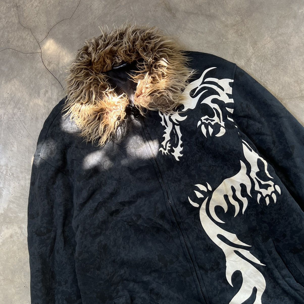 If Six Was Nine 2000s DJ Free If Six Was Nine Style Fur Dragon Zip up Jacket Size US L / EU 52-54 / 3 - 3 Thumbnail