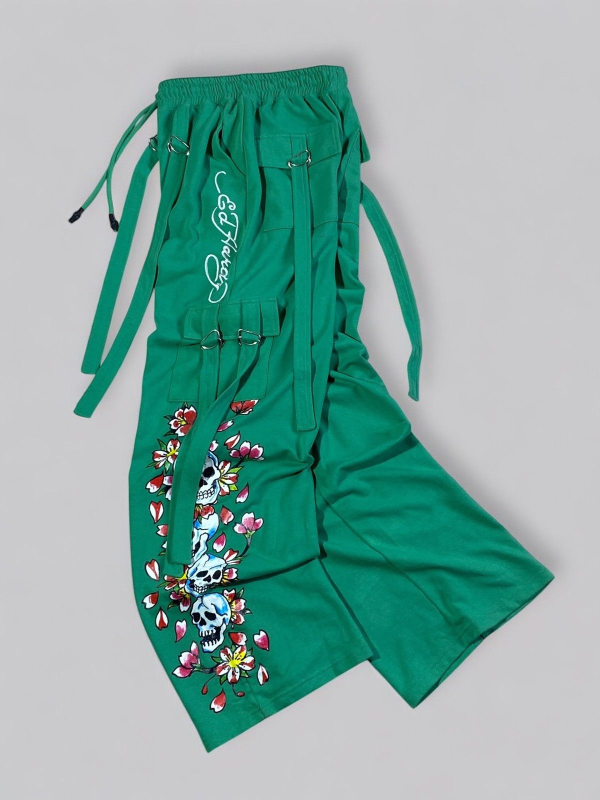 Ed Hardy 🔥 Y2K ED HARDY GREEN SKULL PANTS OPIUM JAPAN VIBES Size US 32 / EU 48 - 1 Thumbnail