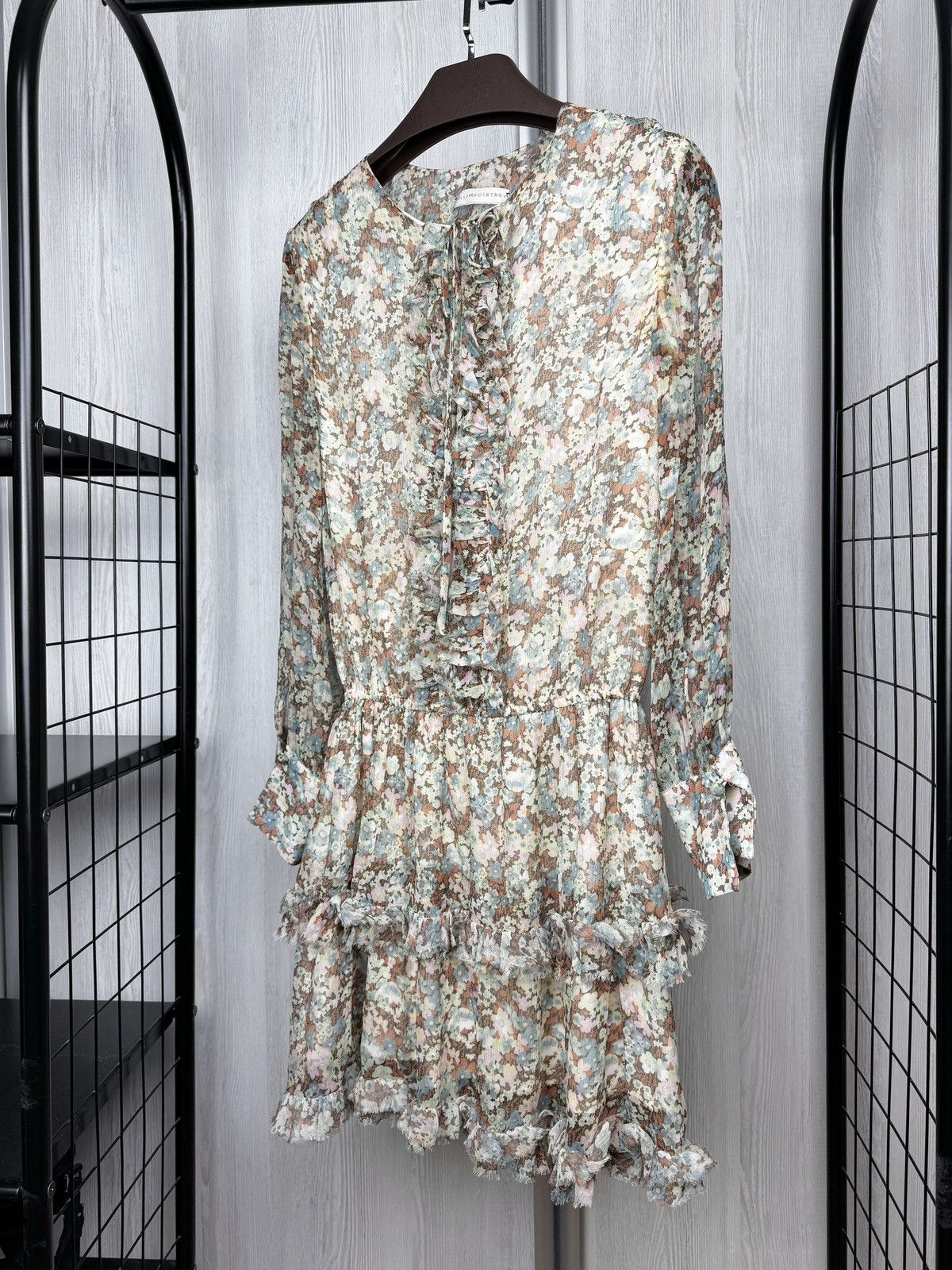 Stella McCartney Stella McCartney Ruffled Floral Silk Georgette Mini Dress Size S / US 4 / IT 40 - 5 Thumbnail