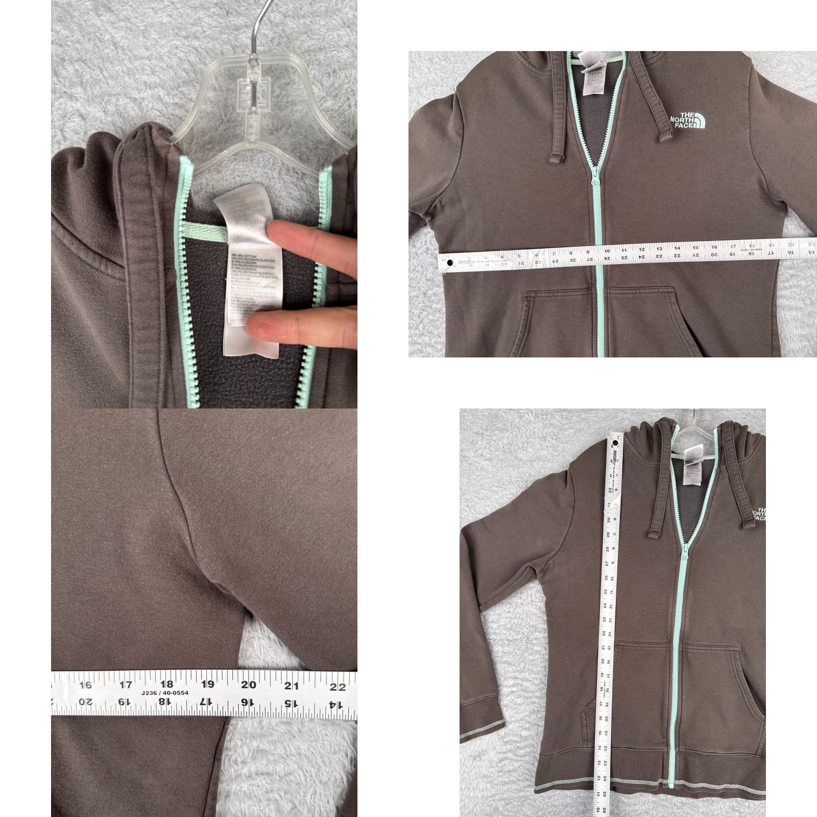 The North Face The North Face Jacket Women Large Brown Full Zip Hoodie Cotton Blend Jersey Size L / US 10 / IT 46 - 8 Thumbnail