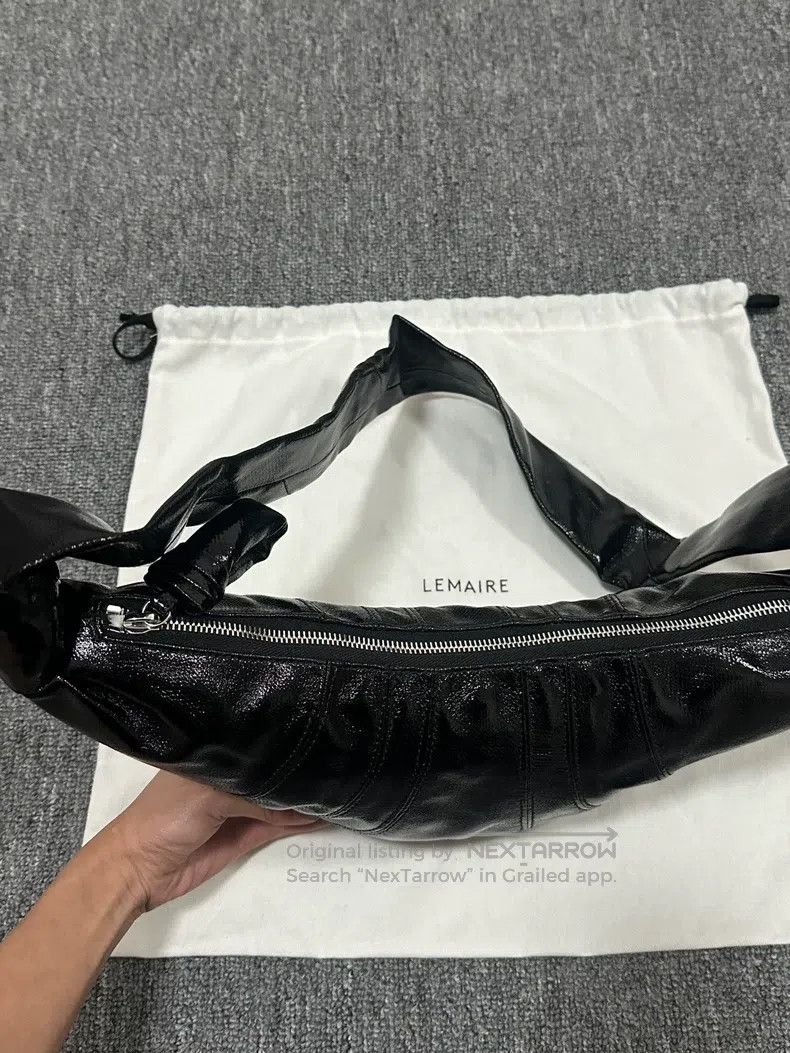Lemaire LEMAIRE Small Black Coated Leather Horn Bag Size ONE SIZE - 5 Thumbnail