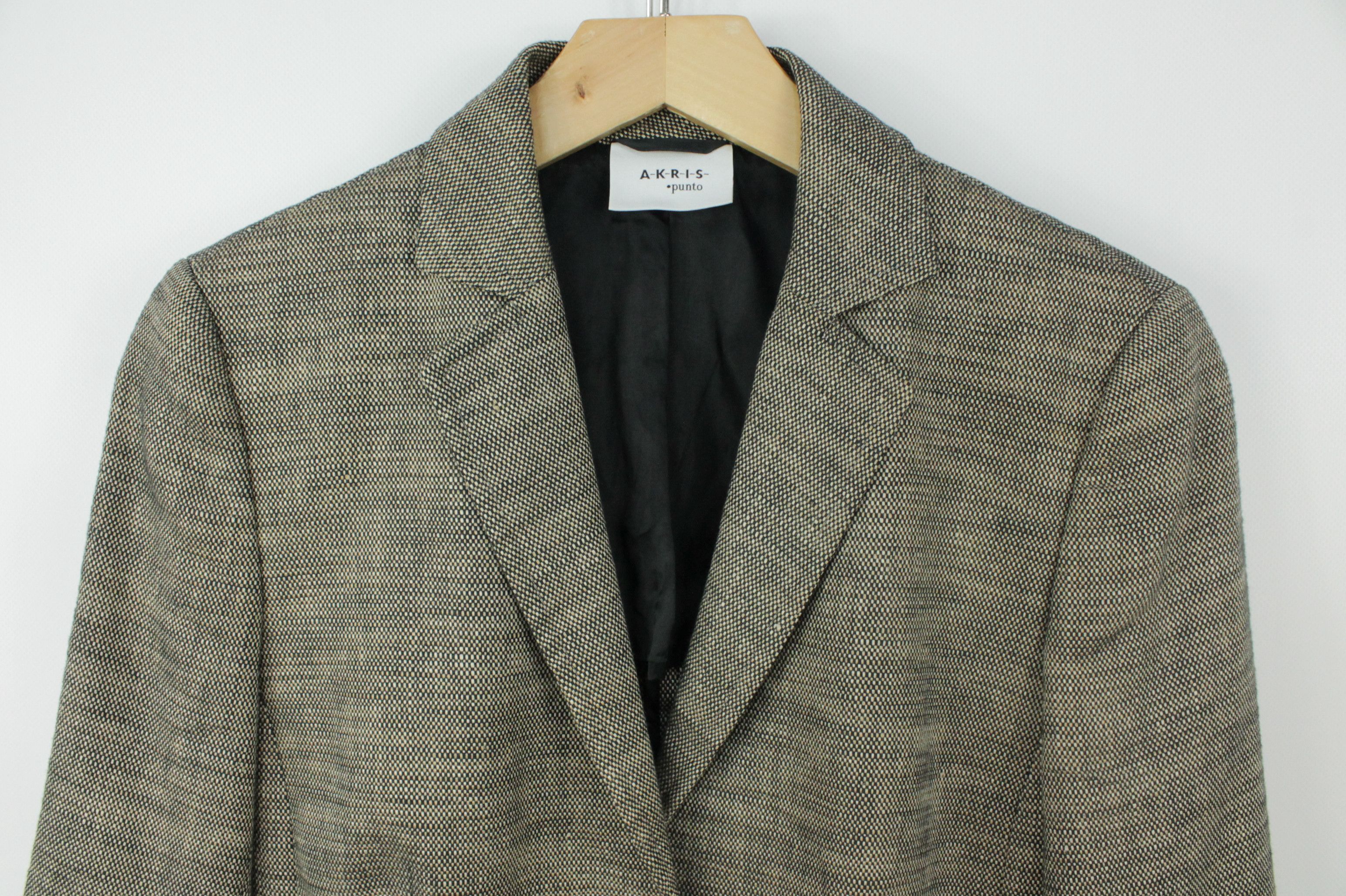 Akris × Designer Akris Punto Gray Melange Cotton Linen Blazer Jacket Size M / US 6-8 / IT 42-44 - 2 Thumbnail