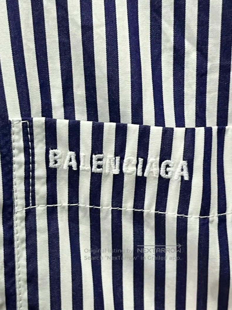 Balenciaga Balenciaga Striped Loose Shirt Size US XXS / EU 40 - 6 Thumbnail
