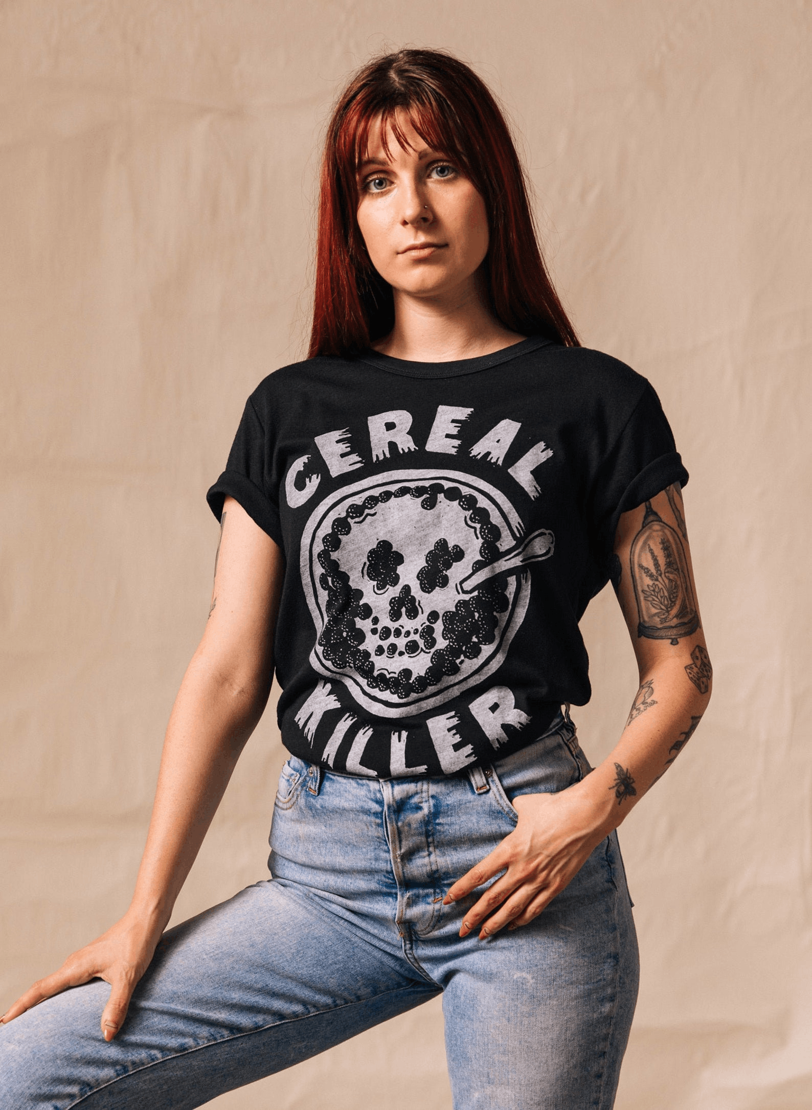 Designer × Vintage Cereal Killer T-Shirt – Funny Graphic Tee Size US M / EU 48-50 / 2 - 1 Thumbnail