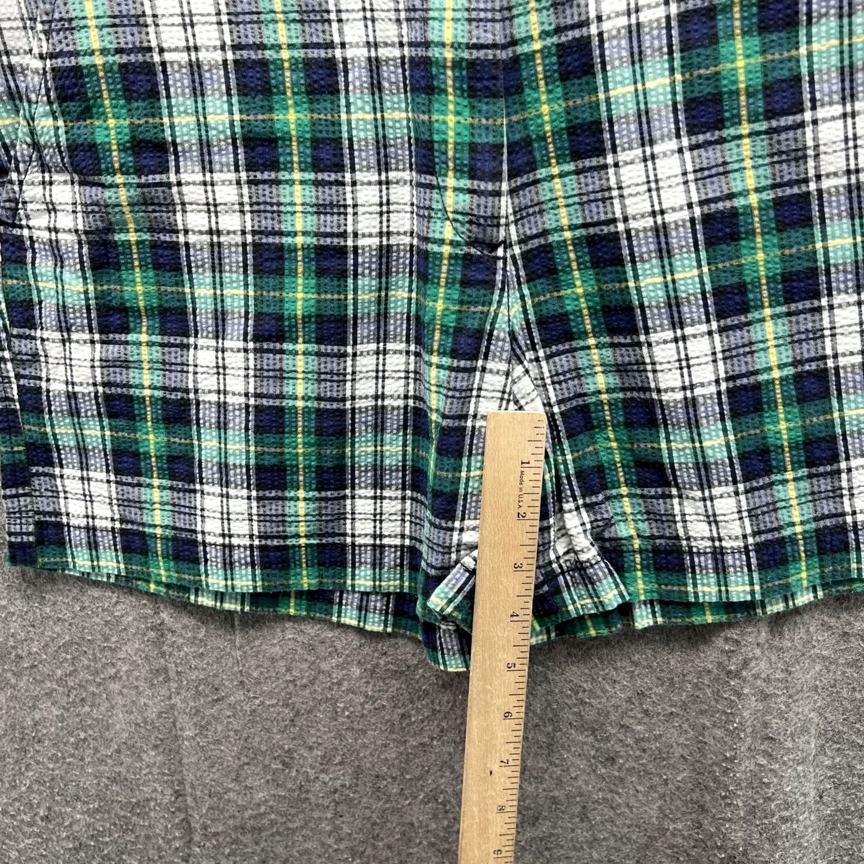 Tommy Hilfiger Tommy Hilfiger Shorts Womens 8 Green Blue Plaid Seersucker Cotton Preppy Casual Size 30" / US 8 / IT 44 - 4 Thumbnail
