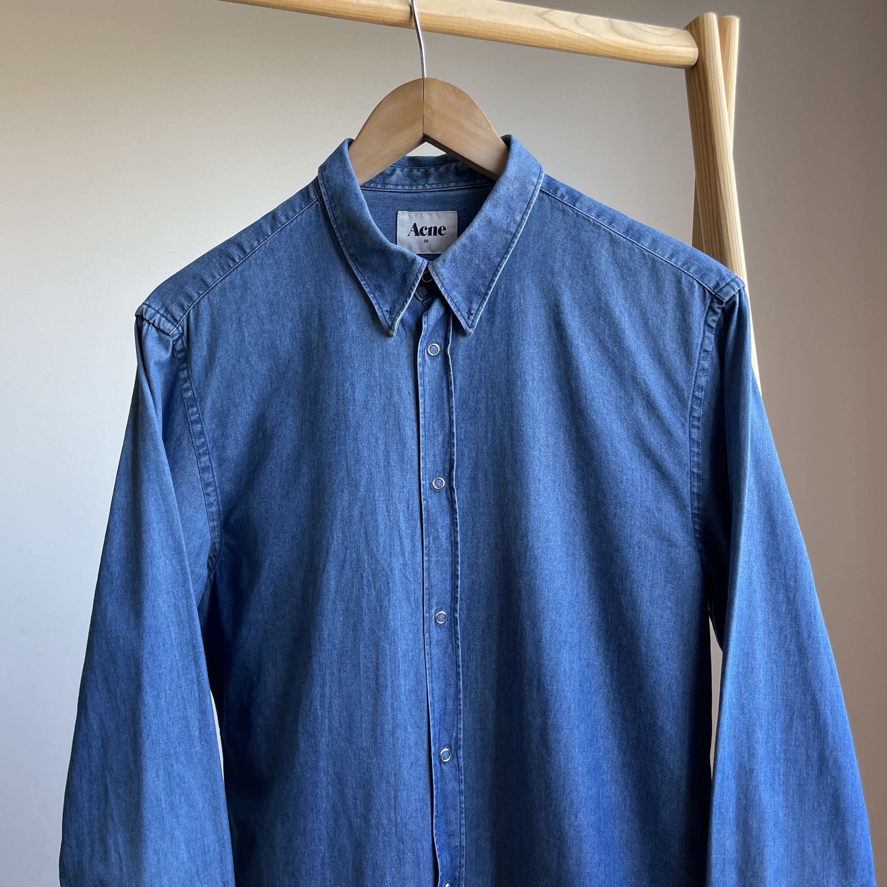 Acne Studios Acne Studios A/W 2010 Classic Slim Denim Shirt Size EUR 50 Size US M / EU 48-50 / 2 - 3 Thumbnail