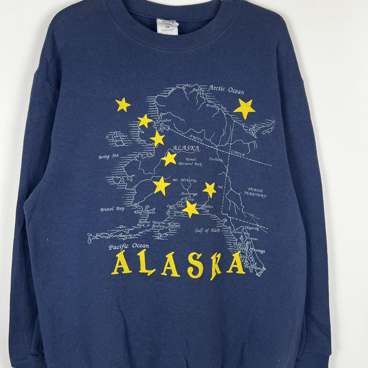 Fruit Of The Loom Vintage Fruit Of The Loom Alaska Map Full Printed Sweatshirt Size US M / EU 48-50 / 2 - 3 Thumbnail