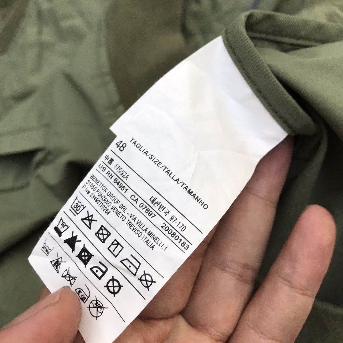 United Colors Of Benetton United Colors of Benetton Green Sage Bomber Flight jacket Size US L / EU 52-54 / 3 - 4 Thumbnail