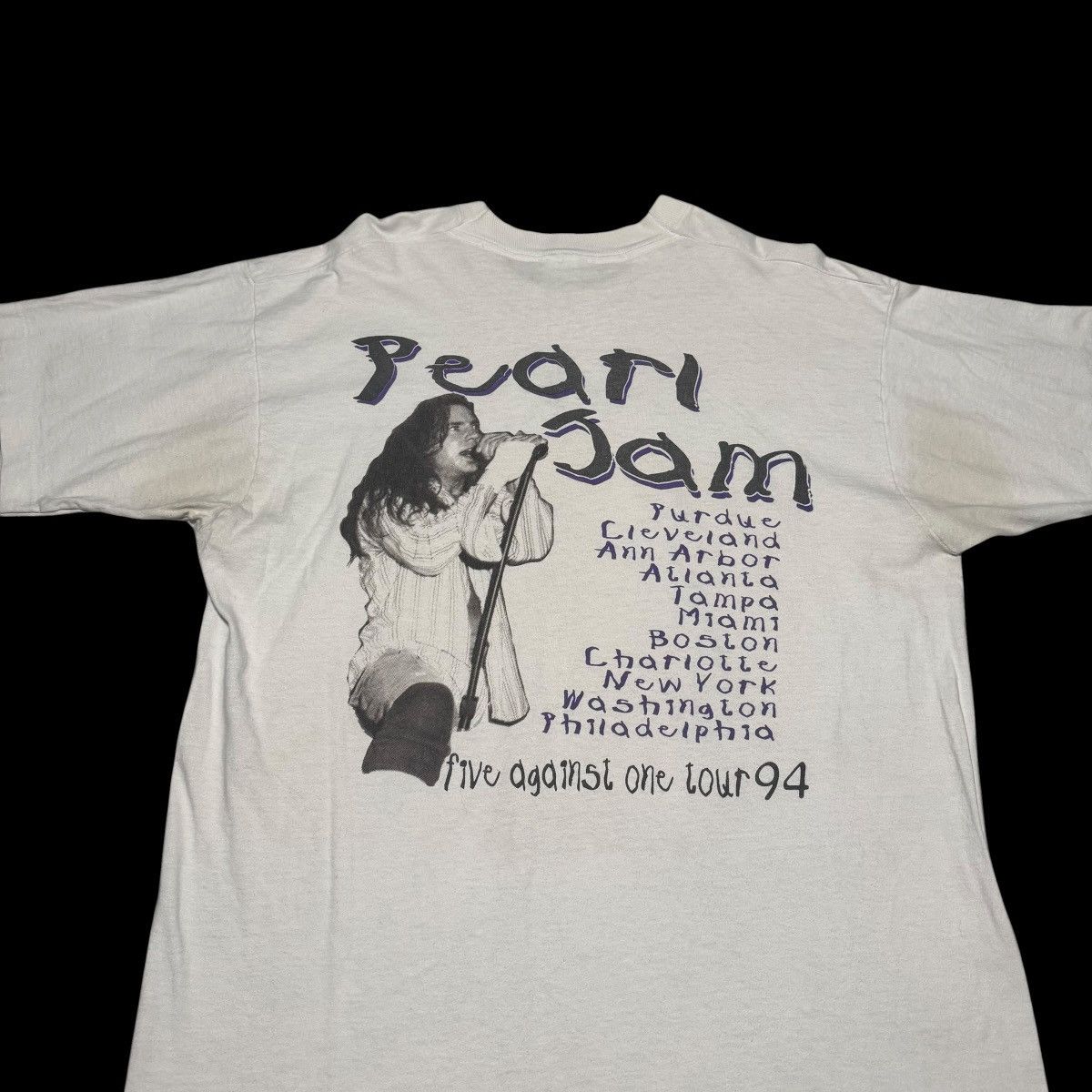 Vintage 1994 Pearl Jam Five Against One Tour Shirt Men's XL FLAWS Size US XL / EU 56 / 4 - 7 Thumbnail