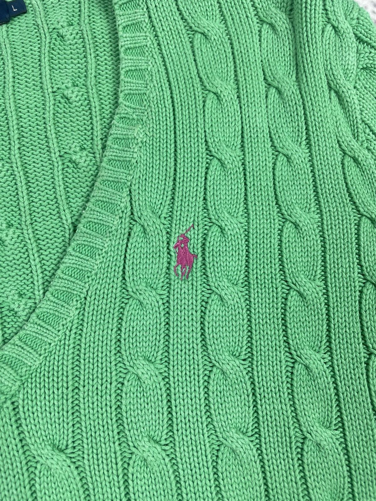 Ralph Lauren Sport Ralph Lauren Sport L Cable Knit Sweater Green Old Money Size L / US 10 / IT 46 - 8 Thumbnail