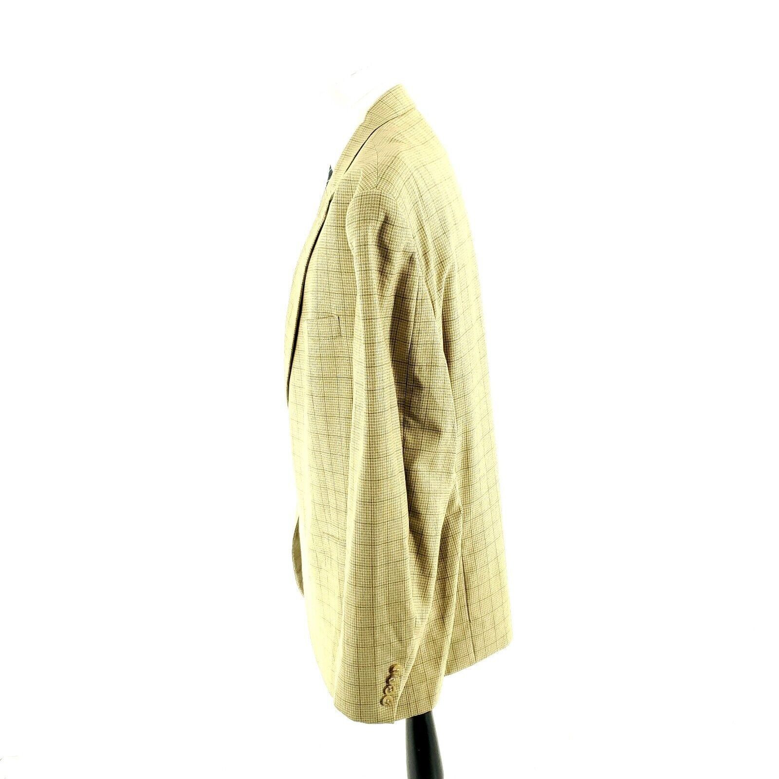Hart Schaffner Marx Hart Schaffner Marx Gold Trumpeter Wool 2 Button Sport Coat Size 46L - 4 Thumbnail