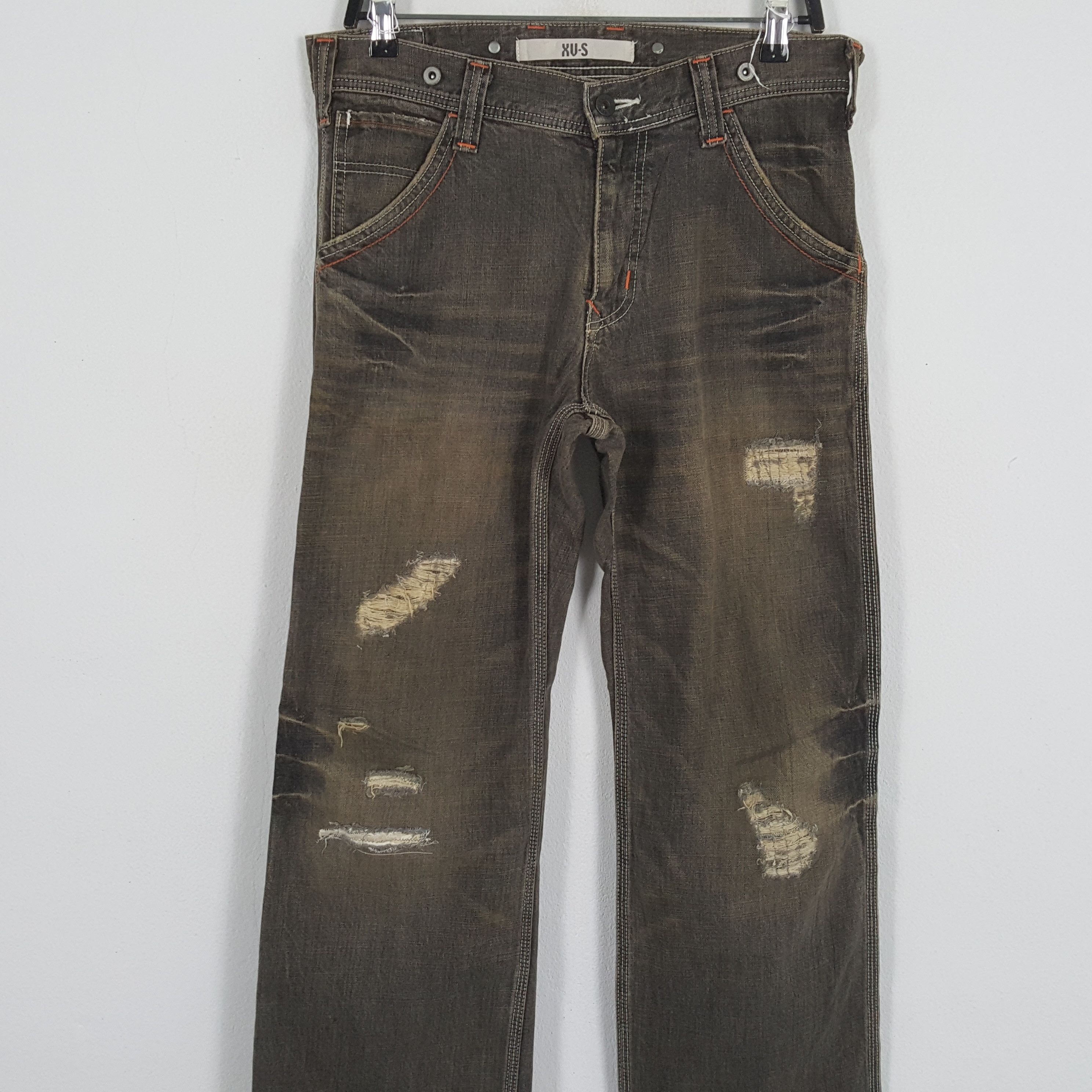 Edwin × Vintage EDWIN Streetwear Fashion Style Distressed Jeans Size US 33 - 2 Thumbnail