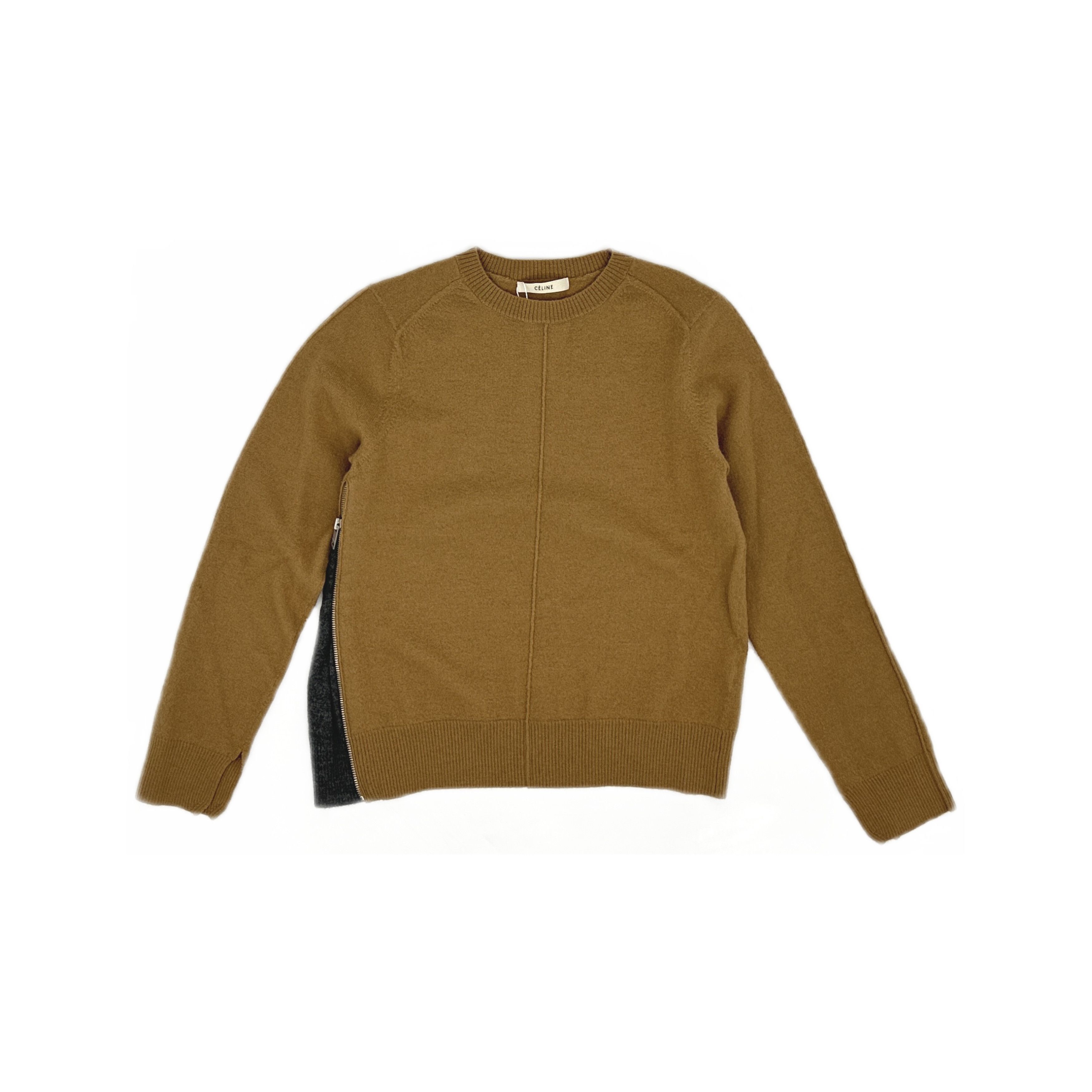 Celine Celine Camel Zip Detail Sweater Size S Size S / US 4 / IT 40 - 1 Thumbnail