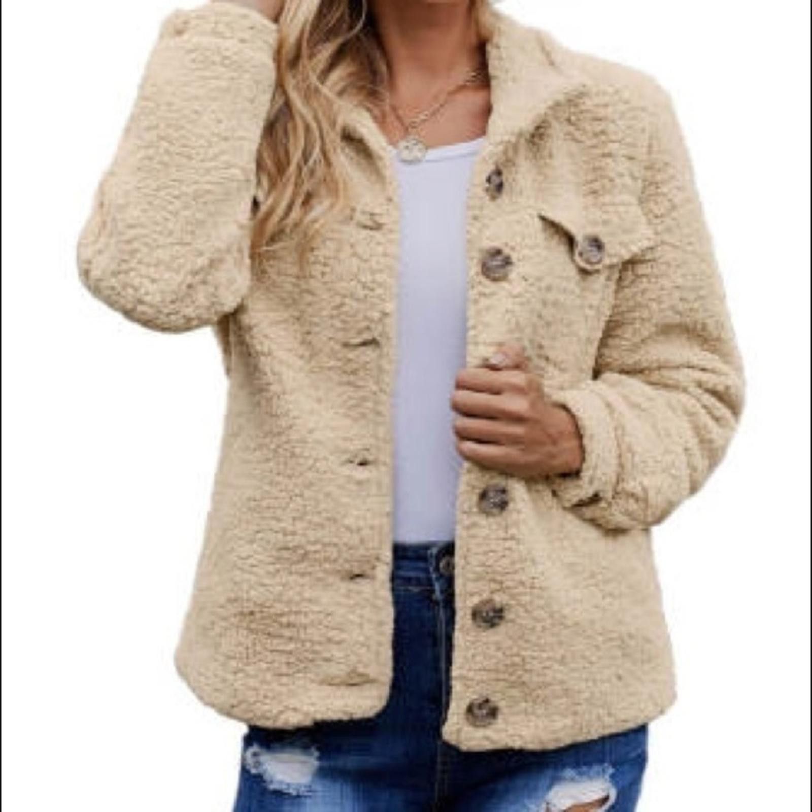 Designer Sherpa Jacket White NWT Size M / US 6-8 / IT 42-44 - 3 Thumbnail