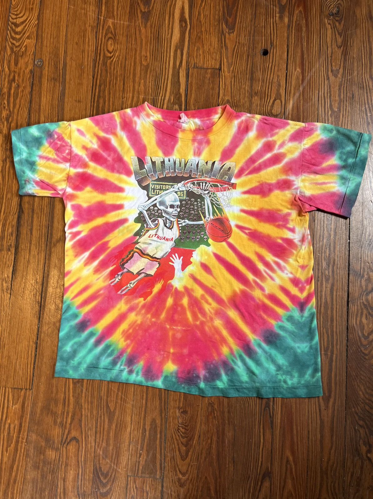 image of Band Tees x Grateful Dead Vintage Grateful Dead Lithuania 1992 Barcelona Tie Dye Tee (Size XL)