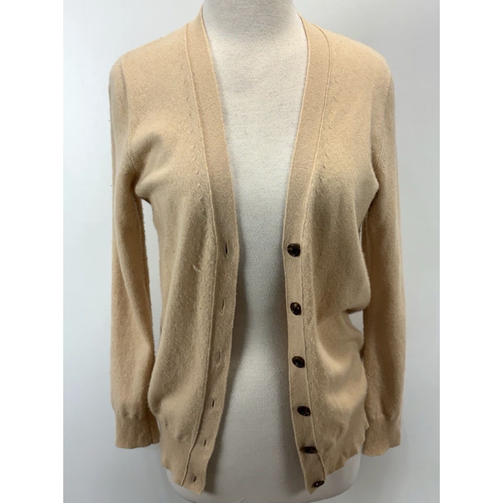 J.Crew J.CREW VINTAGE Wool Cashmere Cardigan Sweater Women’s Small Tan Preppy Minimal Size S / US 4 / IT 40 - 6 Thumbnail