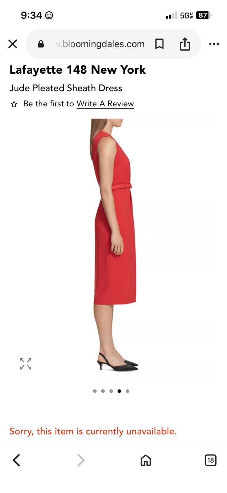 Lafayette 148 Women Lafayette 148 New York Jude Pleated Sheath Dress Size M / US 6-8 / IT 42-44 - 4 Thumbnail