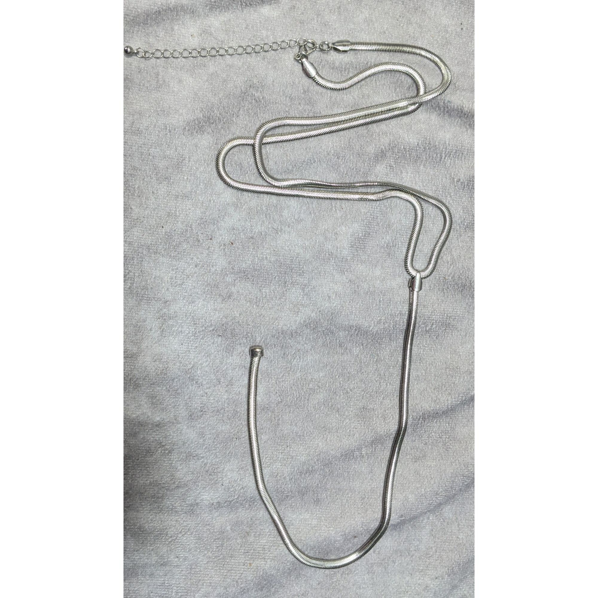 Other Elegant Glam Silver Tone Snake Chain Y Drop Necklace Size ONE SIZE - 7 Thumbnail