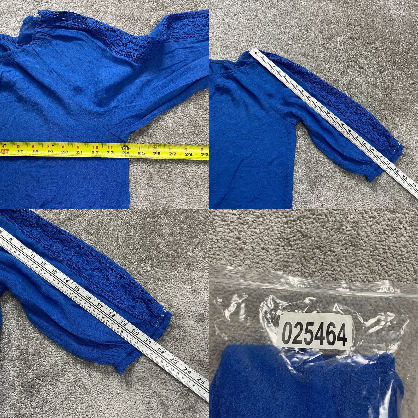 Nique Unique Spectrum Blouse Off the Shoulder Womens 2XL Royal Blue Knit 3/4 Sleeve Casual Shirt Top Lightweight Breathable Size XXL / US 16-18 / IT 52-54 - 8 Thumbnail