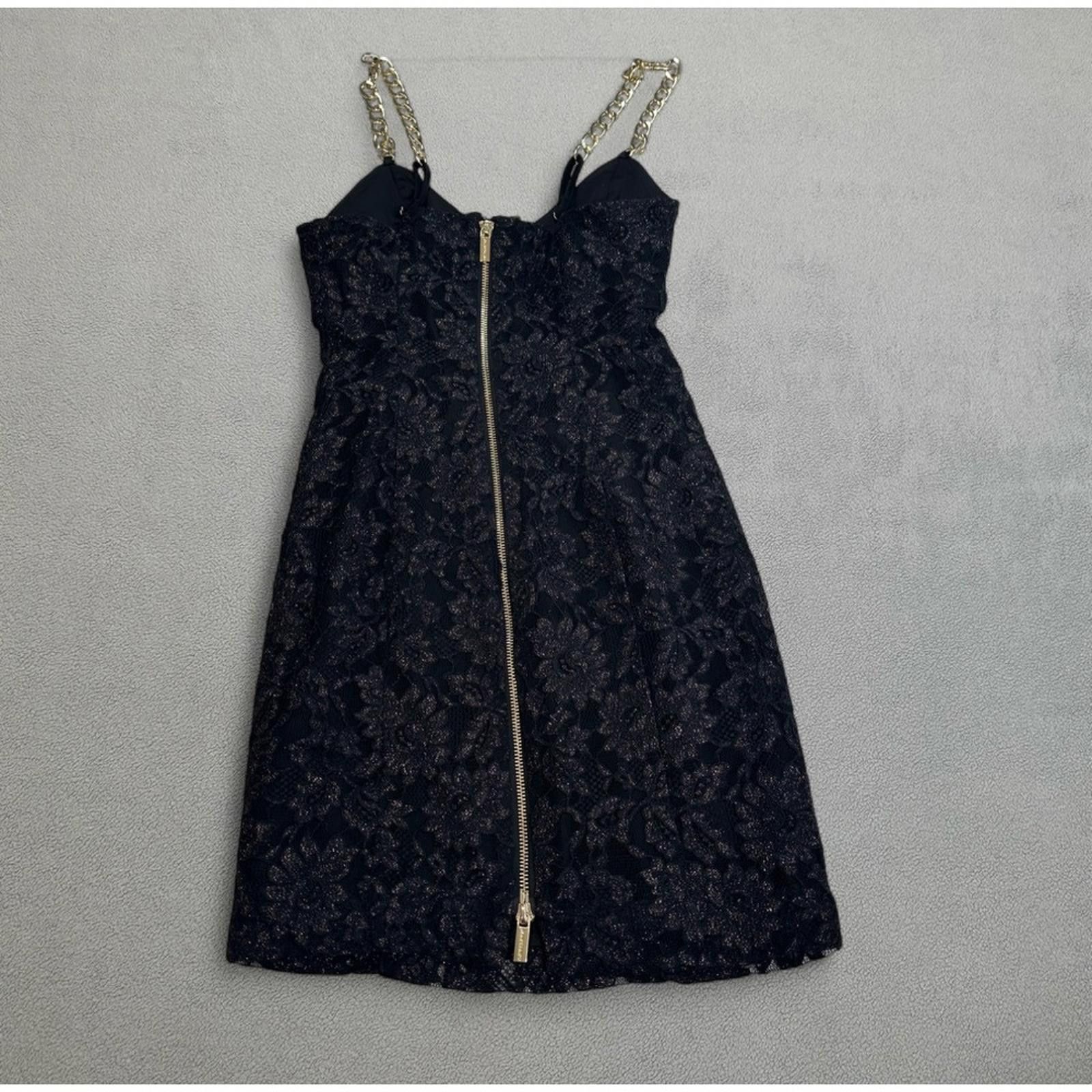 Other NWT Marciano Guess Mini Dress US 0 Black Gold Chain Strap Size XS / US 0-2 / IT 36-38 - 2 Thumbnail