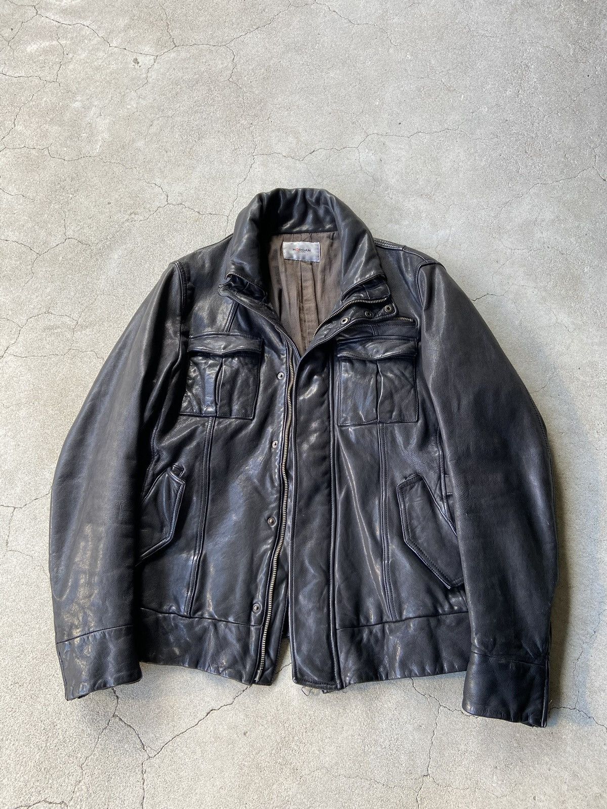 Morgan Homme MORGAN HOMME 00s ARCHIVE Y2K LEATHER ZIP BLOUSON Size US M / EU 48-50 / 2 - 3 Thumbnail
