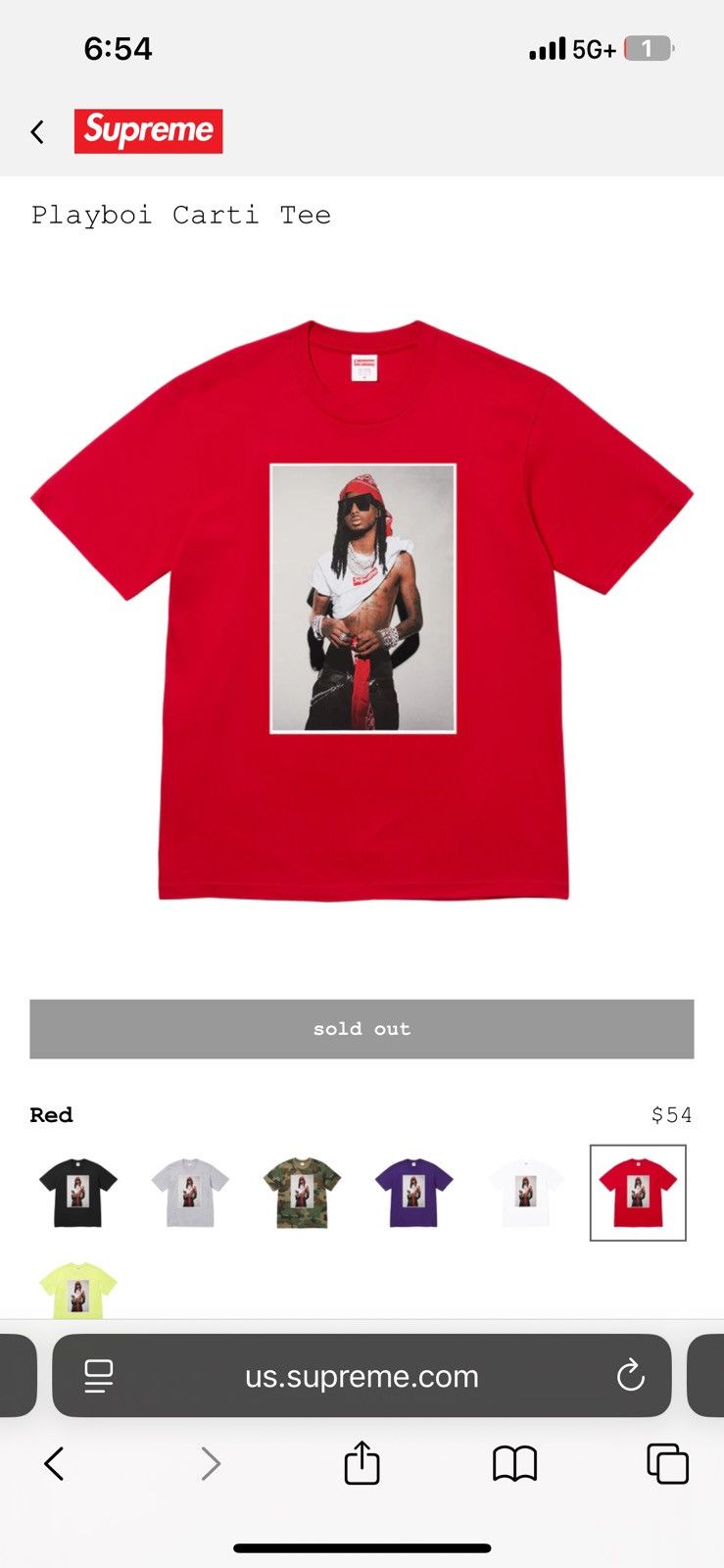 Supreme playboi carti tee