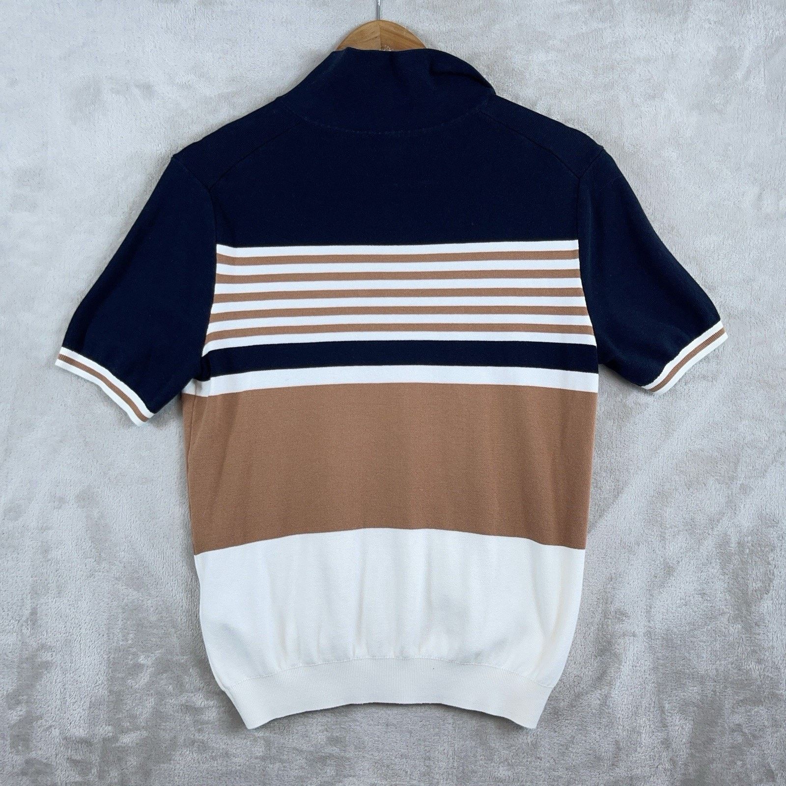 Reiss Reiss Captain Half Zip Stripe Knit Modal Polo Retro Mod Slim Size US S / EU 44-46 / 1 - 4 Thumbnail