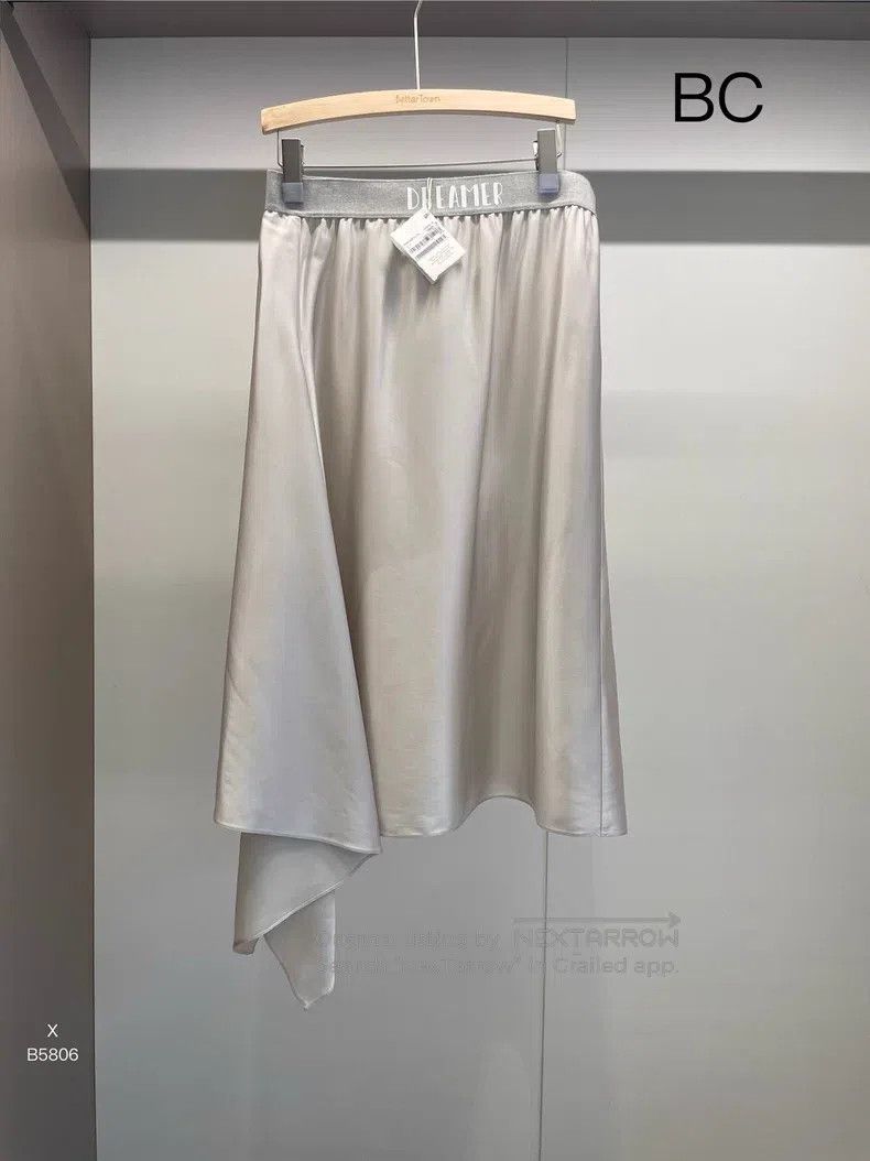 Brunello Cucinelli Brunello Cucinelli size M Light Grey Acetate Skirt Size 22" - 1 Thumbnail