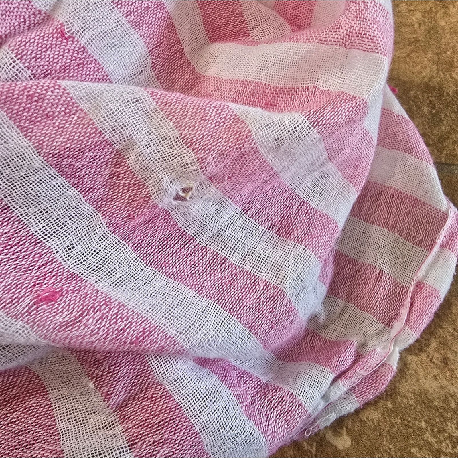 Other Pink White Stripe Fringed Scarf Size ONE SIZE - 3 Thumbnail