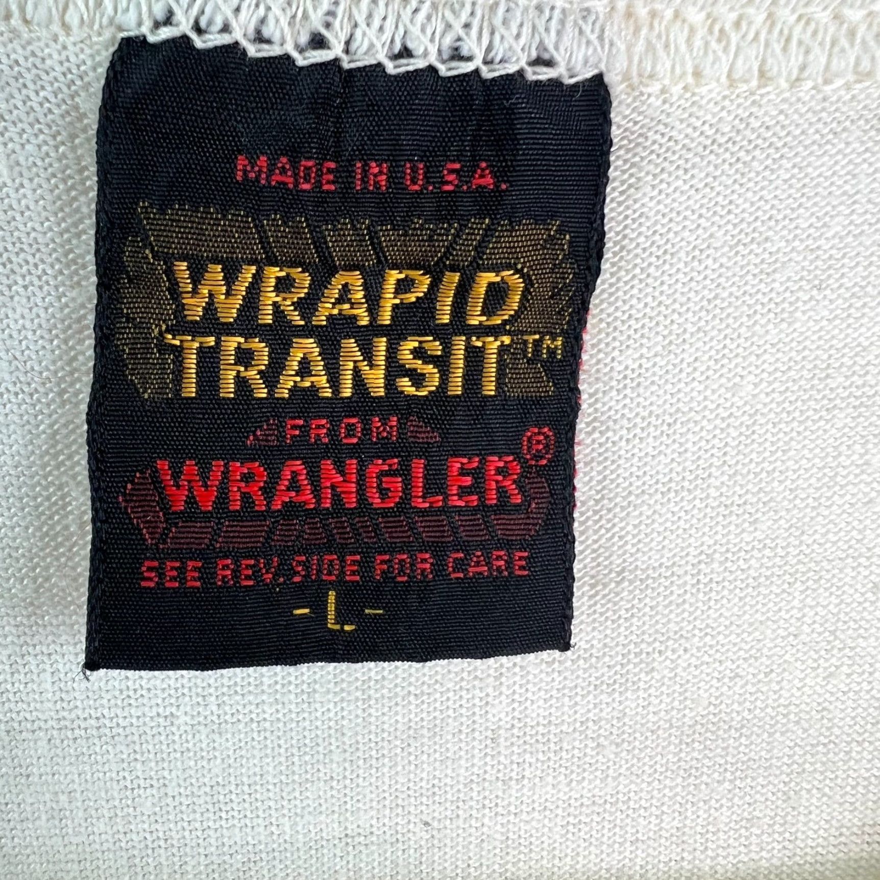 Wrangler Vintage Wrapid Transit From Wrangler Womens Graphic Pullover White T Shirt SZ L Size L / US 10 / IT 46 - 6 Thumbnail