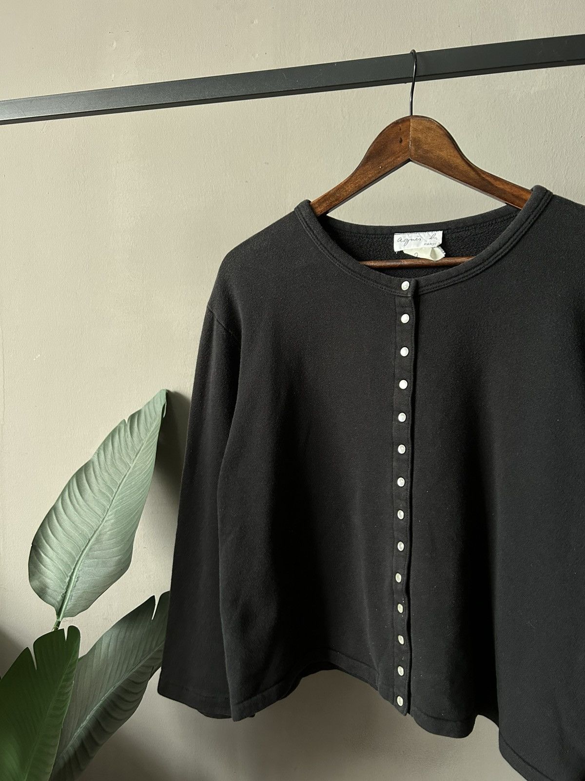 agnes b. Agnes.b Black Button Long Sleeve Size S / US 4 / IT 40 - 3 Thumbnail