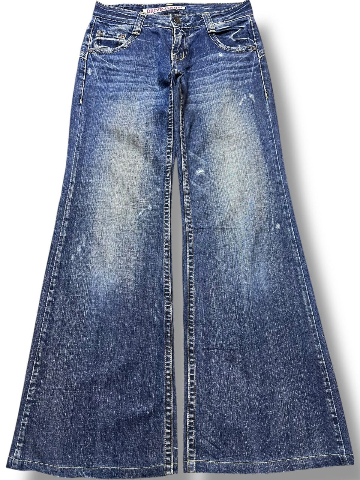 POST ARCHIVE FACTION (PAF) Vintage Drive Jeans Baggy Wide Leg Faded Denim Size US 29 - 1 Thumbnail