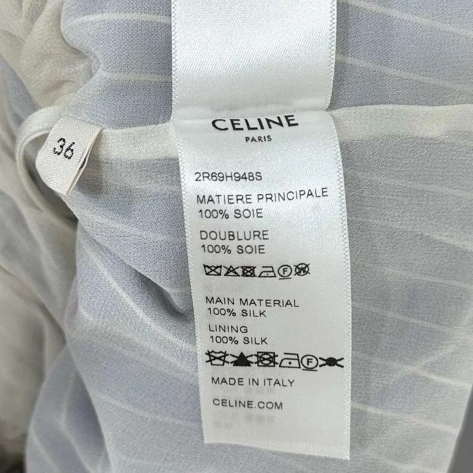 Celine Celine Light Blue Metallic Logo Cami Dress 99 New Size XS / US 0-2 / IT 36-38 - 5 Thumbnail