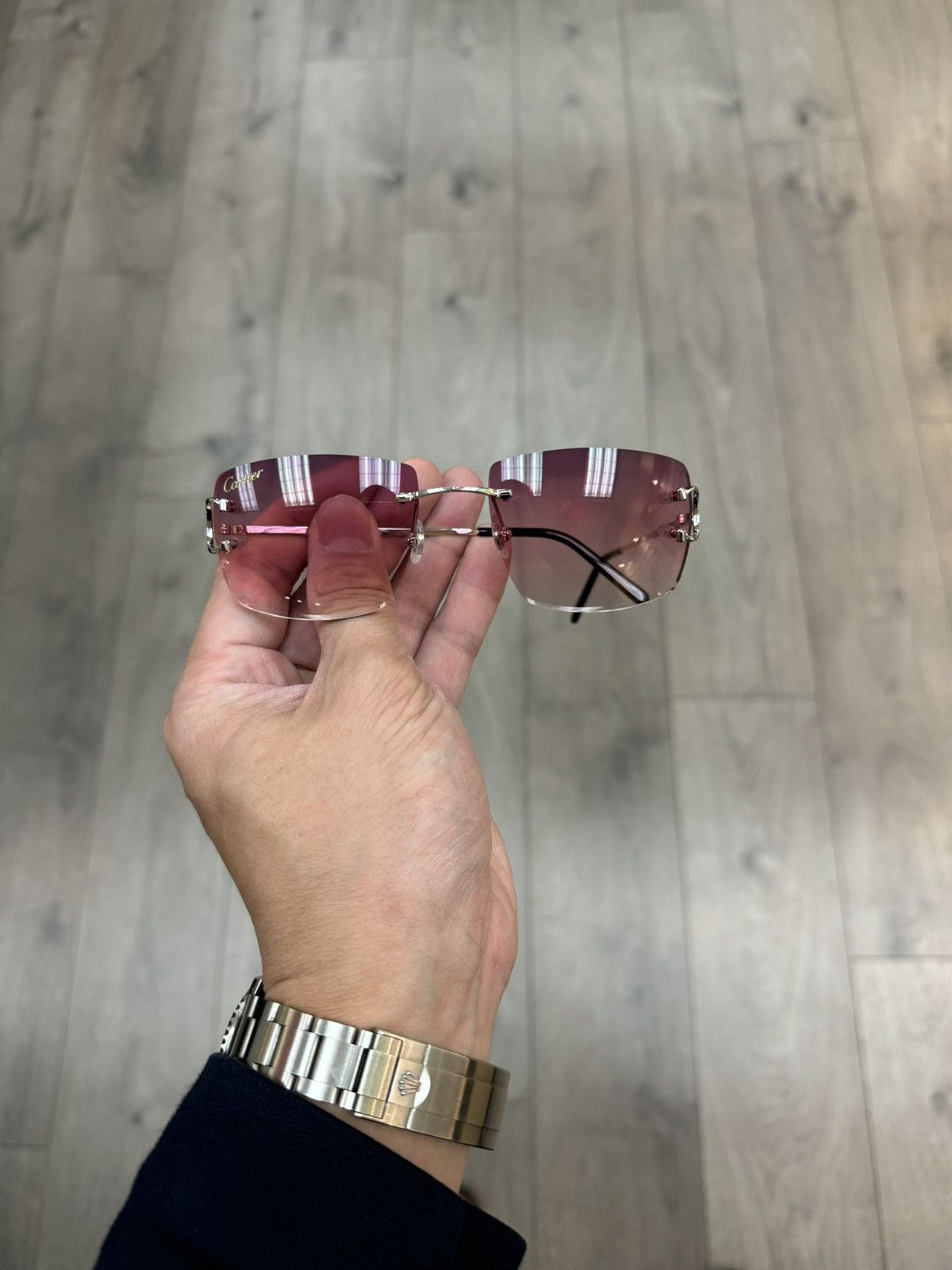 Cartier Cartier Platinum Big C with Custom Sunset Lenses Sunglasses Size ONE SIZE - 4 Thumbnail