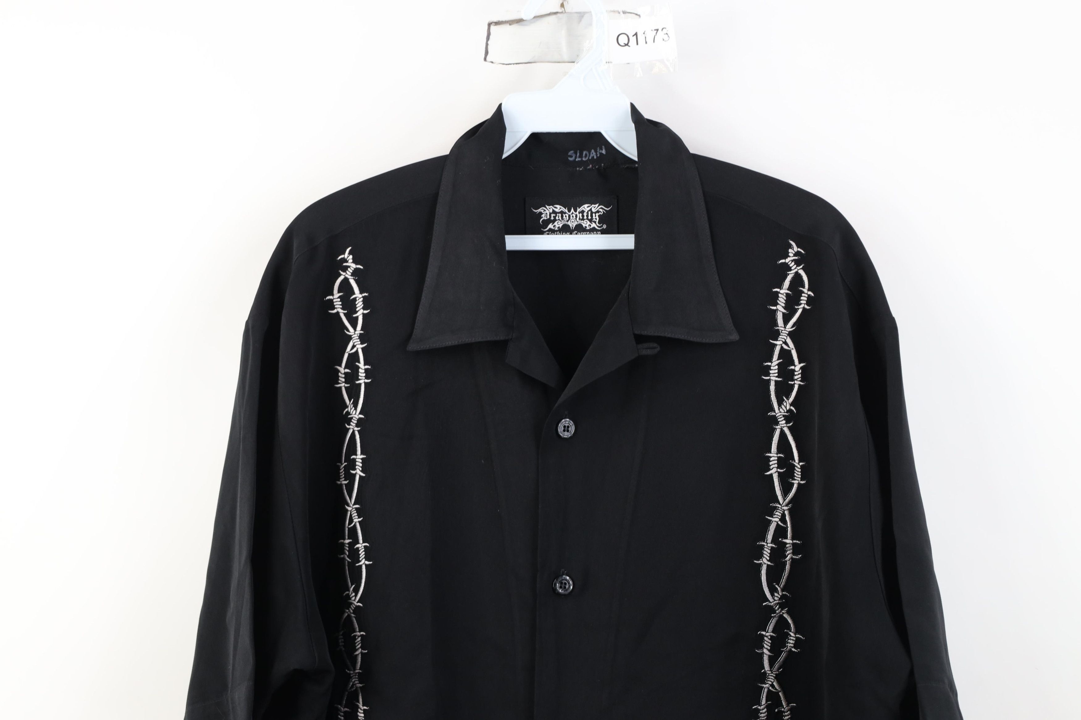 Vintage Vintage 90s Y2K Streetwear Wire Looped Collar Button Shirt Size US L / EU 52-54 / 3 - 2 Thumbnail