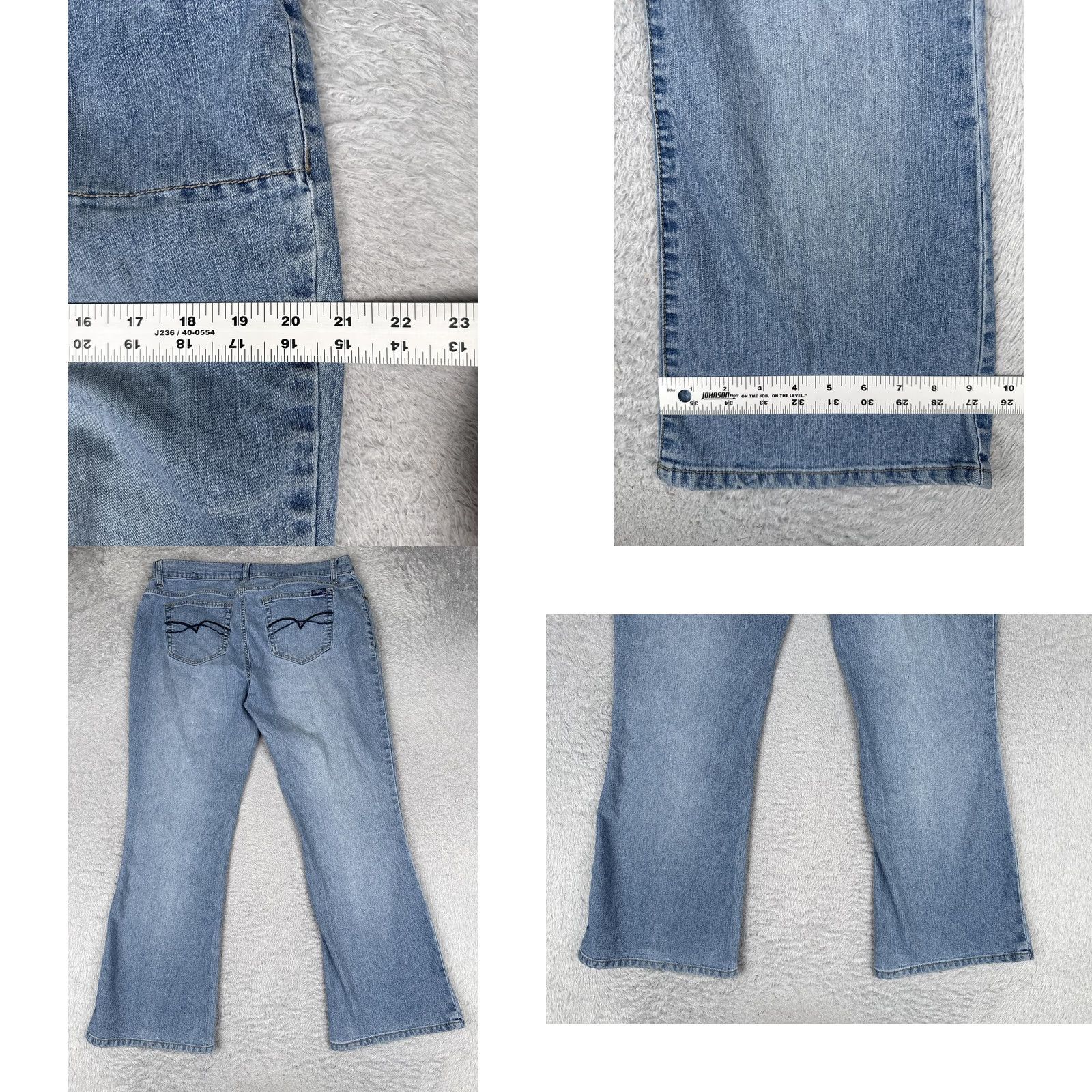 Vintage Duplex Jeans Bootcut Womens 12P Blue Light Wash High Rise Stretch 32x28 Denim Size 34" / US 12 / IT 48 - 9 Thumbnail