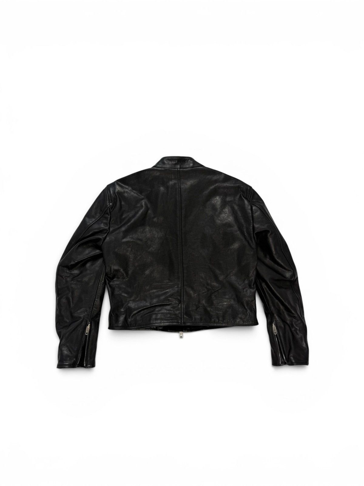 Balenciaga Balenciaga Shrunk Racer Jacket Black Leather Size M / US 6-8 / IT 42-44 - 2 Thumbnail