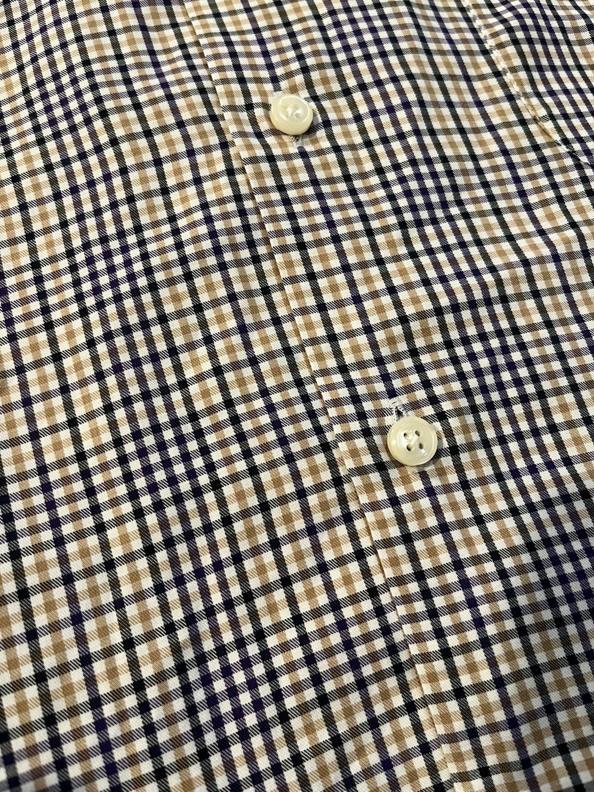 Peter Millar Peter Millar XL Button-Down Shirt Purple Tan Black Plaid Size US XL / EU 56 / 4 - 3 Thumbnail